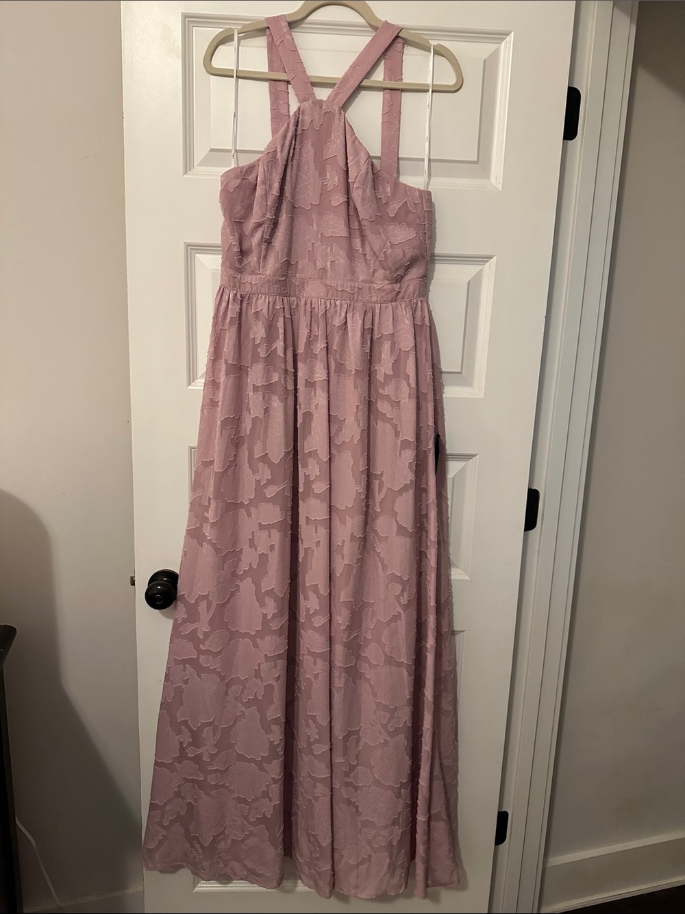 Lulu's Blush Pink Floral Lace Maxi Dress